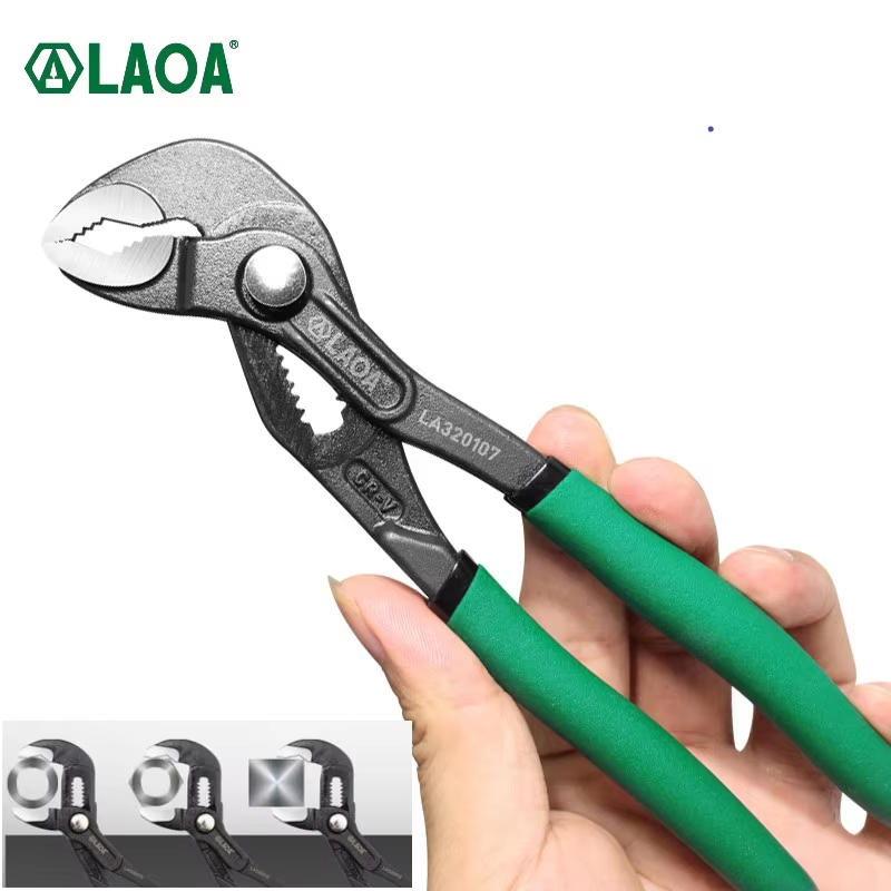 Pipe Wrench Adjustable - LAOA-คีมปั๊มน้ำ, ปากคีมตรง, ประแจประปาแบบปลดเร็ว, ประแจอเนกประสงค์, ประแจท่อปรับระดับได้, ขนาด