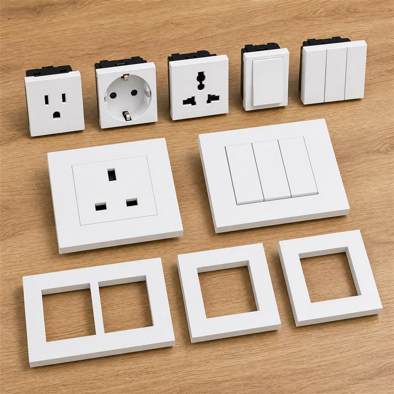 Home Improvement Uk - ปลั๊กไฟติดผนังแบบโมดูลาร์ DIY มาตรฐาน EU/UK/US พร้อมแผงสีขาว -
