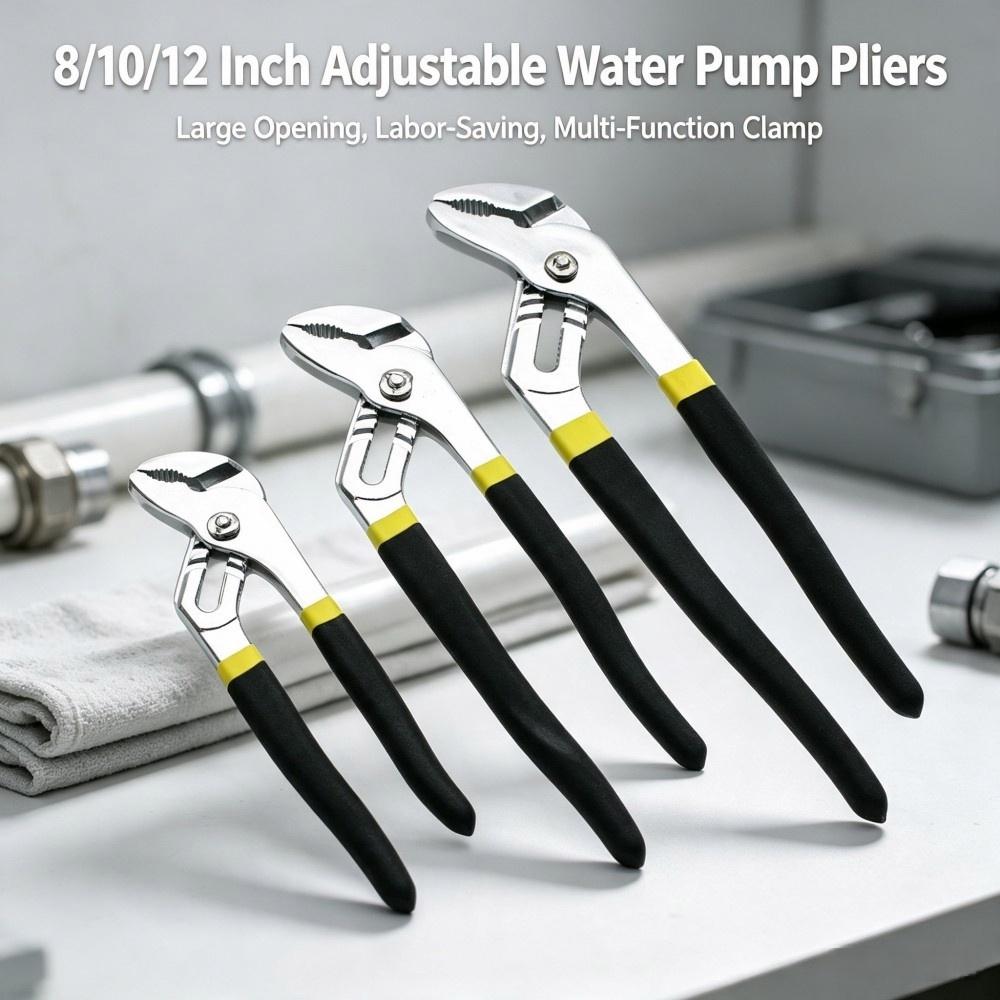 Pipe Wrench Adjustable - คีมปั๊มน้ำแบบปรับได้พกพา, คีมหนีบท่อแบบหลายตำแหน่งสำหรับถอดประกอบท่อน้ำในอ่างล้างจานและงานซ่อมบำรุงรถยนต์